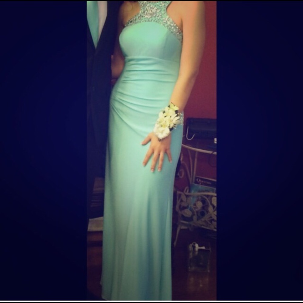 Aqua Formal Dress.